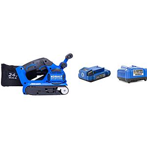 Kobalt 24V Brushless 3" x 18" Belt Sander Starter Kit w/ 2.0Ah Battery & Charger $159.00 + Free Shipping