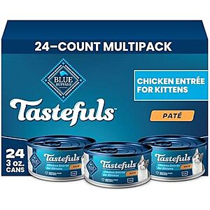 [SnS, AC] $14.99* | 24-Count 3-Oz Blue Buffalo Tastefuls Natural Kitten Pate Wet Cat Food (Chicken) at Amazon