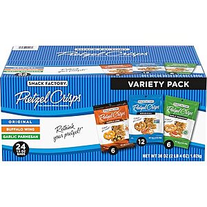 [SnS, AC] $10.33* | 24-Ct 1.5-Oz Snack Factory Pretzel Crisps (Variety Pack) at Amazon