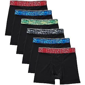 [AC] $16.80* | 2 × 6-Pack Hanes Boys' Big Performance Tween Boxer Briefs Underwear ($8.40 each) at Amazon