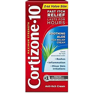 [SnS, AC] $4.38 | 2-Oz Cortizone 10 Maximum Strength Soothing Aloe Itch Relief Cream at Amazon