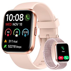 Women's Smart Watch w/ Alexa + Bluetooth Calling, 1.85" Touchscreen, IP68 (4 Colors) $19.99 (71% Off)