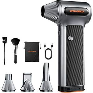 WOLFBOX DF200 Cordless Air Duster w/ 3 Speeds & Multiple Nozzles $65.33