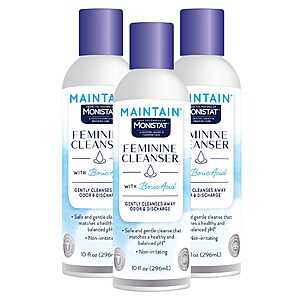 [S&S] $13.30: Monistat Boric Acid Feminine Wash, Fragrance-Free Intimate Wash for Women (10 Fl Oz), Pack of 3
