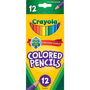 12 Ct Crayola Colored Pencil Set $0.97 + Free S&H w/ Walmart+ or $35+