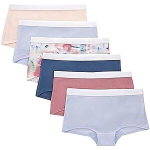 [AC] $17.57 | 2 × 6-Pack Hanes girls Originals Underwear, Stretch Cotton Boyshorts ($8.78 each) at Amazon
