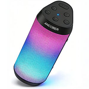 ANCOBER 20W Portable Bluetooth Speaker w/ 8-Mode LED Light Show, 30-Hour Playtime (Black) $13.99 + FS w/ Prime or on $35+