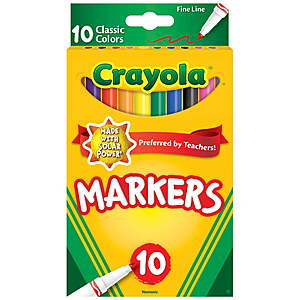 10 Count Crayola Fine Line Markers $0.97 + Free S&H w/ Walmart+ or $35+