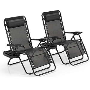 Alvantor 2-Pack Zero Gravity Lounge Chairs(Black) $54.99 + Free S&H at Walmart