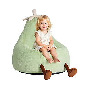 Gianna 24 Inch Kids Bean Bag Chair with Faux Rabbit Fur Cover Green/Yellow $24.99 + Free S&H w/ Walmart+ or $35+