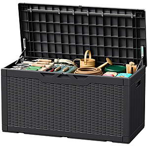 Devoko 105-Gallon Outdoor Resin Deck Box (Black) $68.99 + Free Shipping