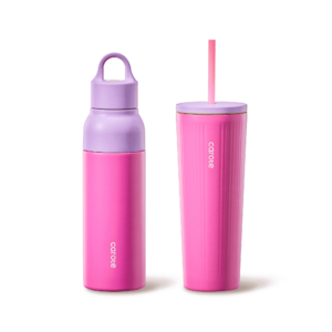 $13.99: Carote 2-pack, 19 fl oz & 21 fl oz, Insulated Stainless Steel Highlight Series Water Bottles, Straw/Push, Pink/Blue at Walmart.com