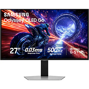 [Open-Box Excellent] 27" Samsung Odyssey OLED G60SF 1440p 500Hz 0.03ms Gaming Monitor $528 or less + Free Shipping