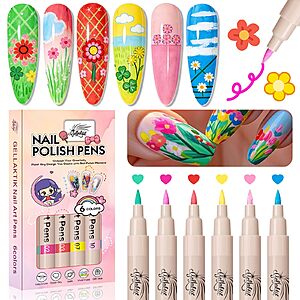 GELLAKTIK Quick-Drying Fine Tip Acrylic Nail Art Paint Pens: 6-Count $3.99, 12-Count $4.49, & More w/ S&S + Free Shipping w/ Prime or on $35+