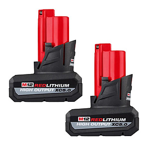 Milwaukee (2 pack) M12 REDLITHIUM HIGH OUTPUT XC5.0 Battery $99