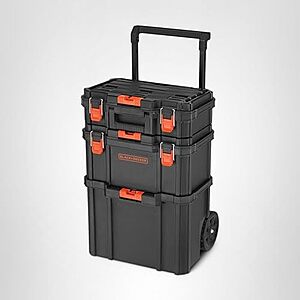 $82.79* | 3-Pc BLACK+DECKER Stackable Storage System Set (Small, Deep Toolbox & Rolling Tote) + $8.80 credit at Amazon