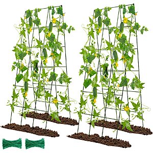 Kyrieval 48" Hx 18" L Cucumber Trellis for Garden A Frame Plant Support for Raised Bed, Outdoor Indoor Plant Garden Trellis for Climbing Plants (2 Packs) $40.99