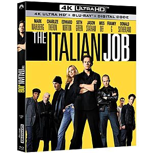 The Italian Job (2003) 4K UHD + Blu Ray + Digital $13.49 Amazon
