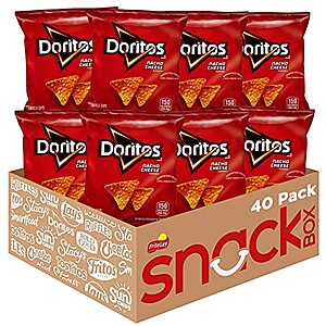 [SnS, AC] $37.41 | 3 × 40-Pack 1-Oz Doritos Nacho Cheese Flavored Tortilla Chips ($12.47 each) at Amazon