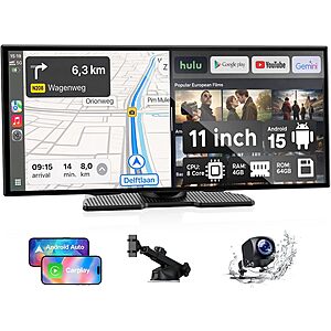 [Prime] 11" LAMTTO Wireless Carplay Screen w/ Apps & Backup Camera $159.59 + Free Shipping