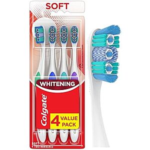 [SnS, AC] $5.49* | 4-Count Colgate 360 Optic White Whitening Toothbrush (Soft) at Amazon