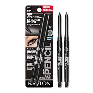 [SnS, AC] $3.27* | 2-Pk Revlon ColorStay Waterproof Eyeliner Pencils w/ Built-In Sharpener (Black) at Amazon