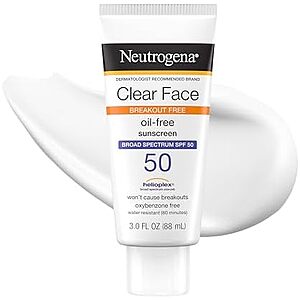 [SnS, AC] $4.50* | 3-Oz Neutrogena Clear Face Oil-Free Sunscreen Lotion (SPF 50) at Amazon
