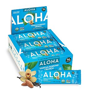 [Lightning] Aloha Organic Bars 12 Count, 1.98 Ounce (Various Flavors) $21.99