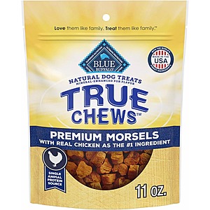 Select Accounts: 11-Oz Blue Buffalo True Chews Premium Morsels Natural Dog Treats (Chicken) $7.69 w/ S&S + Free Shipping