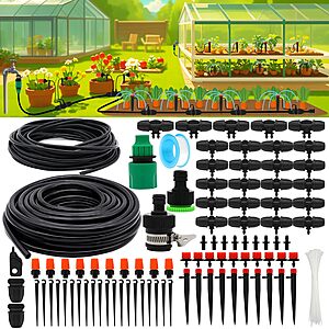 100-ft PETUOL Drip Irrigation Kit w/ Adjustable Nozzles for Garden, Lawn & Patio $14.99 + Free Shipping w/ Prime or on $35+