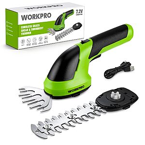 (prime) WORKPRO 7.2V Cordless Grass Shear & Shrubbery Trimmer $20 + Free S/H