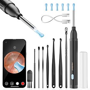 NEATEST 1296P HD Wireless Ear Wax Removal Otoscope w/ 6 LED & 8-Piece Cleaning Tool Set $5.99 + Free Shipping w/ Prime or on $35+