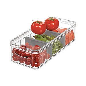 iDesign Recycled Plastic Crisp Large Divided Fruit and Vegetable Storage with Easy to Grip Integrated Handles, $9.99, FS Prime, Woot!