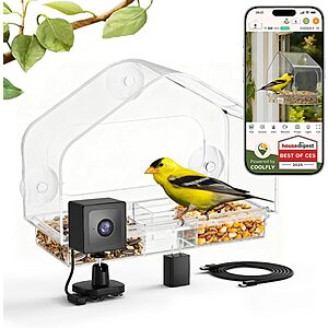 RichBird Smart Window Bird Feeder w/ 2K Camera & AI Identification $14.99 + Free Shipping w/ Prime or on $35+