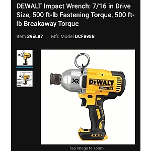 DEWALT Impact Wrench: 7/16 in Drive Size