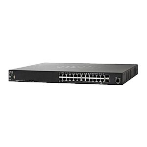 Cisco SG350X-24P Stackable Managed Switch with 24 Gigabit Ethernet (GbE) Ports plus 195W PoE, 2 x 10G Combo + 2 x SFP+, Limited Lifetime Protection, Black $968