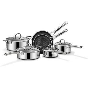 SNOWCLAD Hybrid Tri-Ply Stainless Steel Nonstick Cookware Sets: 10-Piece $93.59, 14-Piece $119.99 + Free Shipping