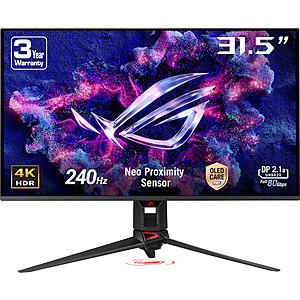32" ASUS ROG Strix 4K QD-OLED 240Hz Gaming Monitor: New $900; Open-Box Excellent $764 + Free Shipping