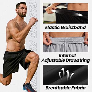 $20 FS PRIME Amazon or at $35 Pack of 5 BALENNZ Athletic Shorts w/pockets for Men Elastic Waistband Quick Dry Activewear