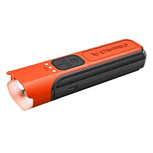 5.86" ETENWOLF L2 USB-C Rechargeable Flat LED Flashlight w/ 6 Light Modes, Red Beam & 2600mAh Battery (Vivid Orange or Gray) $4.99 + Free Shipping w/ Prime or on $35+