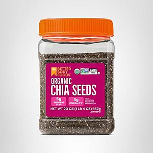 [SnS, AC] $6.71* | 20-Oz BetterBody Foods Organic Chia Seeds at Amazon
