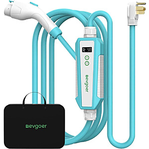 EG evgoer Level 2 8-40Amp 240V Adjustable Current Portable EV Charger w/ 20 ft Cable (Compatible w/ J1772 EVs) $85.73 + Free Shipping