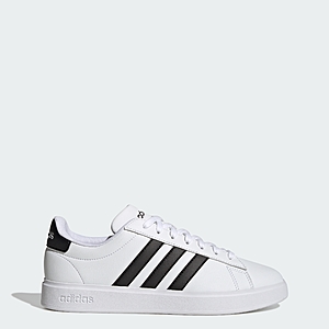 adidas Men's Grand Court 2.0 Shoes (Cloud White / Core Black / Cloud White) $26.25