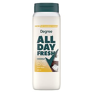 [S&S] Degree All Day Fresh Body Wash Fresh Coconut Deep Cleansing 20 oz $2.11