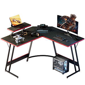47" Homall L-Shaped Gaming Desk w/ Removable Monitor Riser (Black) $42.36 + Free Shipping