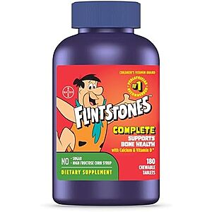Select Accounts: 180-Count Flintstones Complete Chewable Kids Multivitamin w/ Iron, Calcium & Vitamin D $10.19 w/ S&S + Free Shipping