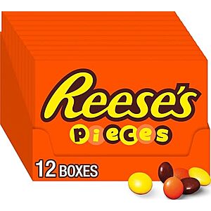 [SnS, AC] $9.60 | 12-Ct 4-Oz Reese's Pieces Peanut Butter Candy Boxes at Amazon