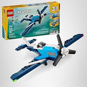 $10.49* | 178-Piece LEGO Creator 3-in-1 Aircraft Race Plane Building Kit at Amazon