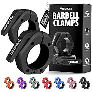 [AC] $10.72* | 2-Ct 2" DMoose Olympic Barbell Clamps w/ Anti-Slip TPR Grip at Amazon