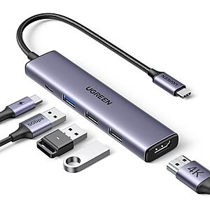 $9.99* | UGREEN 5-Port USB C Hub w/ 4K HDMI, 100W PD USB C, 3x USB A at Amazon